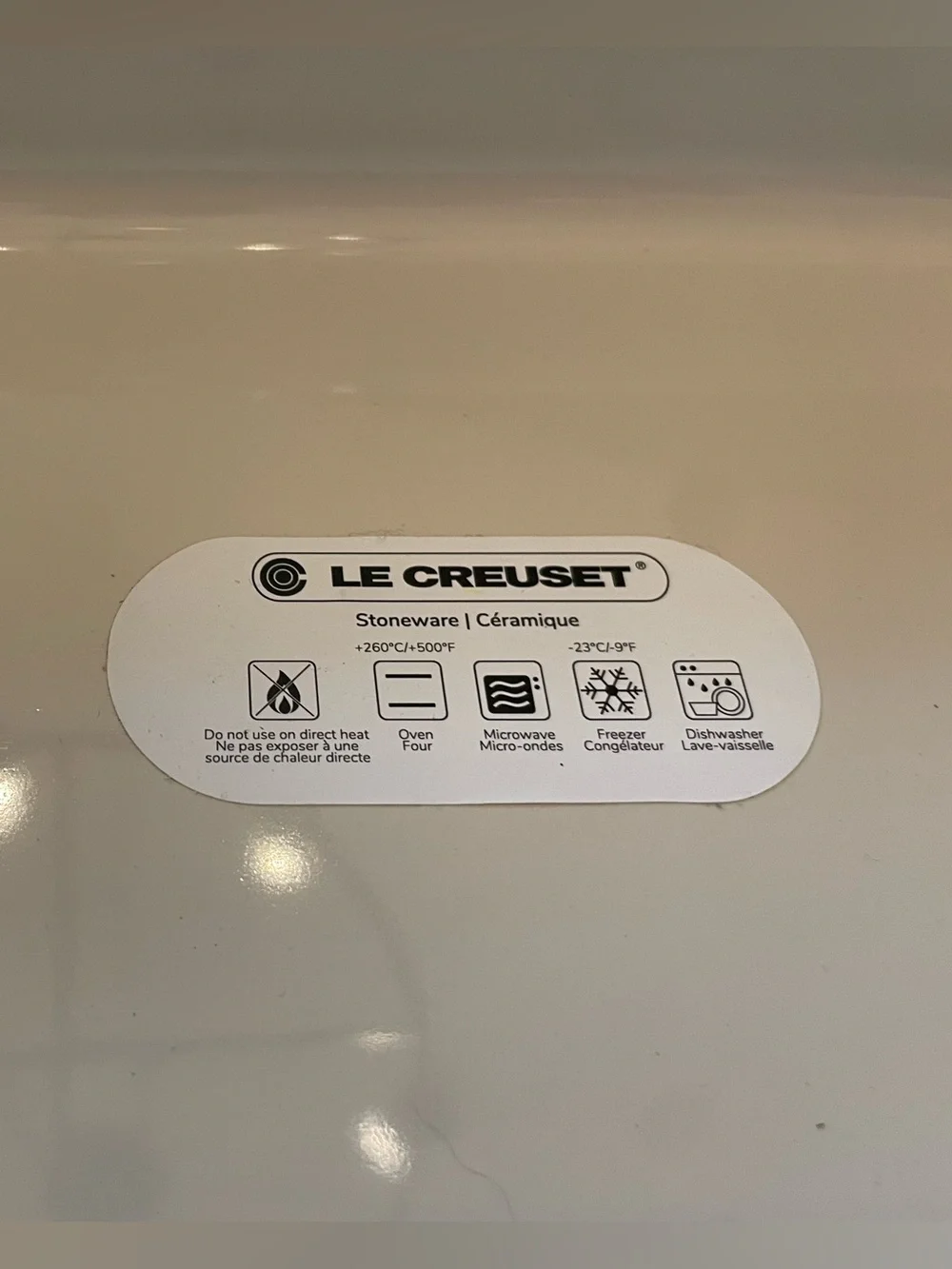 Le Creuset stoneware baking dish in fig